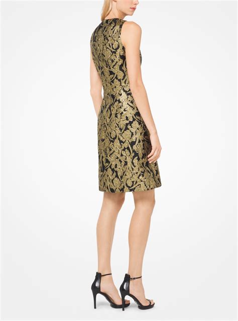 michael kors gold flower embellishments|michael kors gold dress.